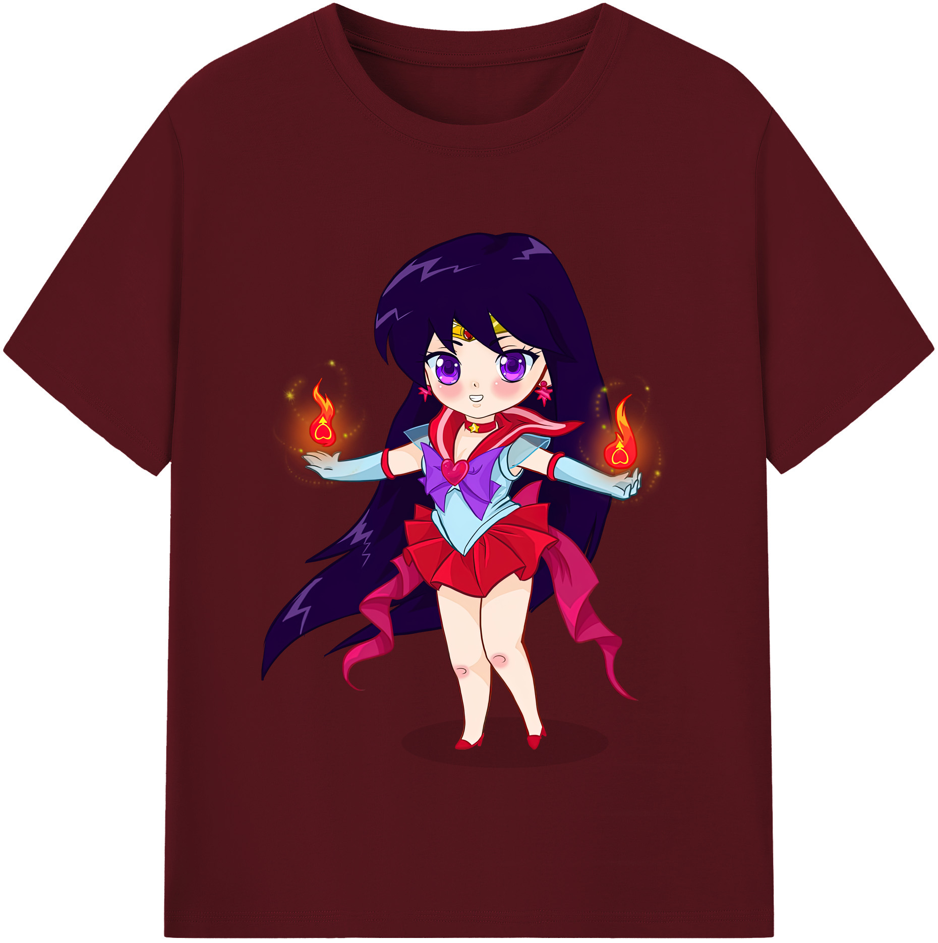 （画像用） 美少女戦士セーラームーン 火野レイ ひの レイ Sailor Moon Hino Rei （セーラーマーズ,Sailor Mars） 綿100％半袖Tシャツ（フロントプリント）